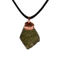Moldavite Crystal Pendant with Satin Cord – Authentic 5.5g Moldavite Stone