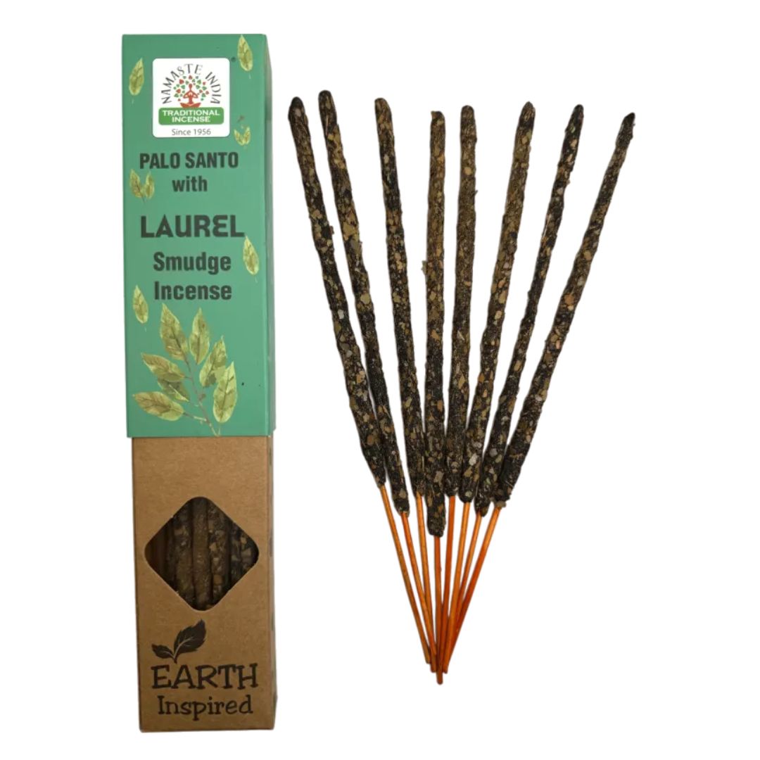 Box of Namaste India Palo Santo and Laurel incense sticks