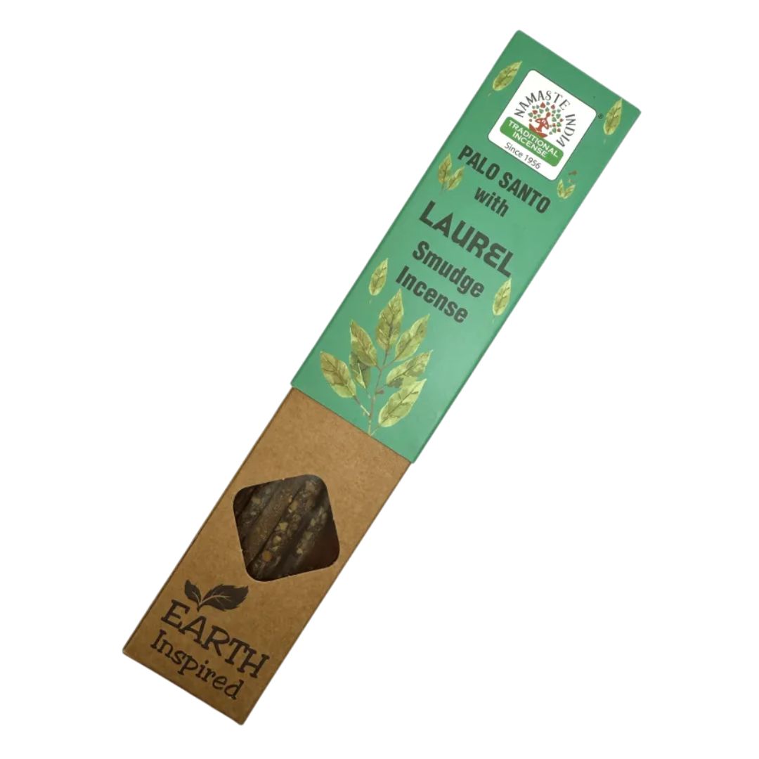 Box of Namaste India Palo Santo and Laurel incense sticks