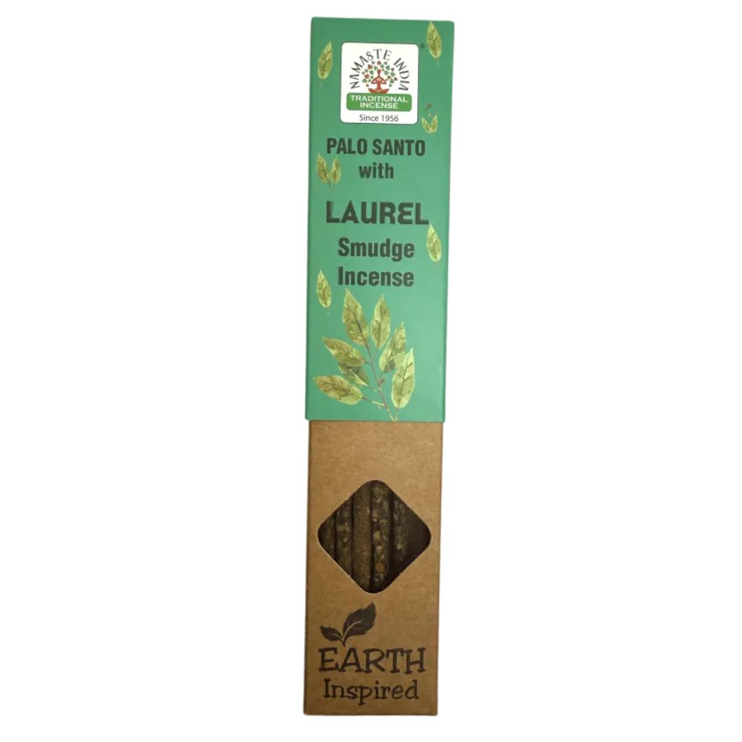 Box of Namaste India Palo Santo and Laurel incense sticks