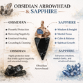 Benefits of Obsidian Crystal Arrowhead paired with a Sapphire capstone Crystal Pendant - South Africa