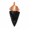 Obsidian Crystal Arrowhead paired with a Sapphire capstone Crystal Pendant - South Africa Rear View