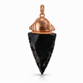 Obsidian Arrowhead Pendant with Blue Kyanite Capstone – Protection & Alignment back