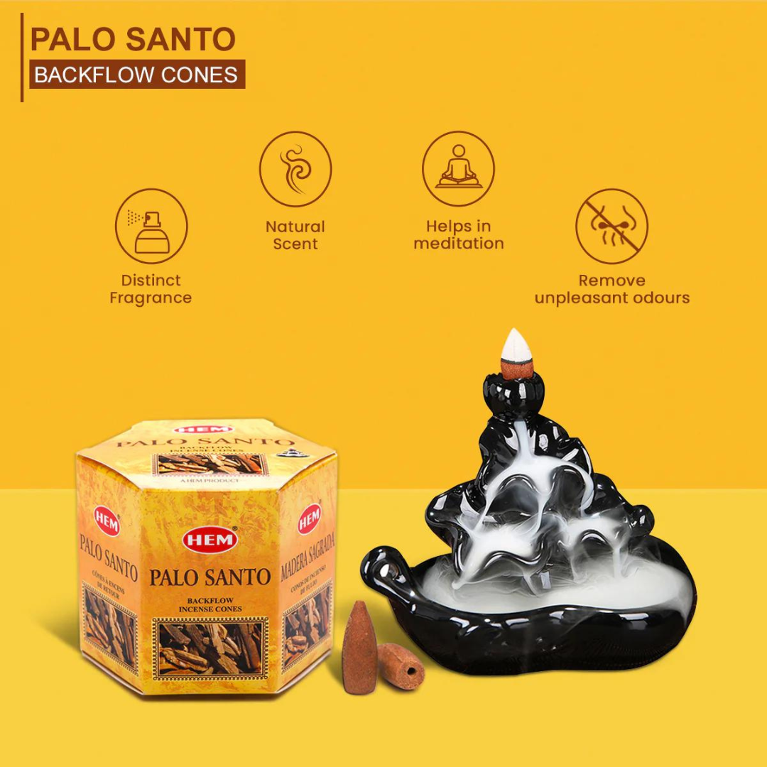 HEM Palo Santo Backflow Incense Cones