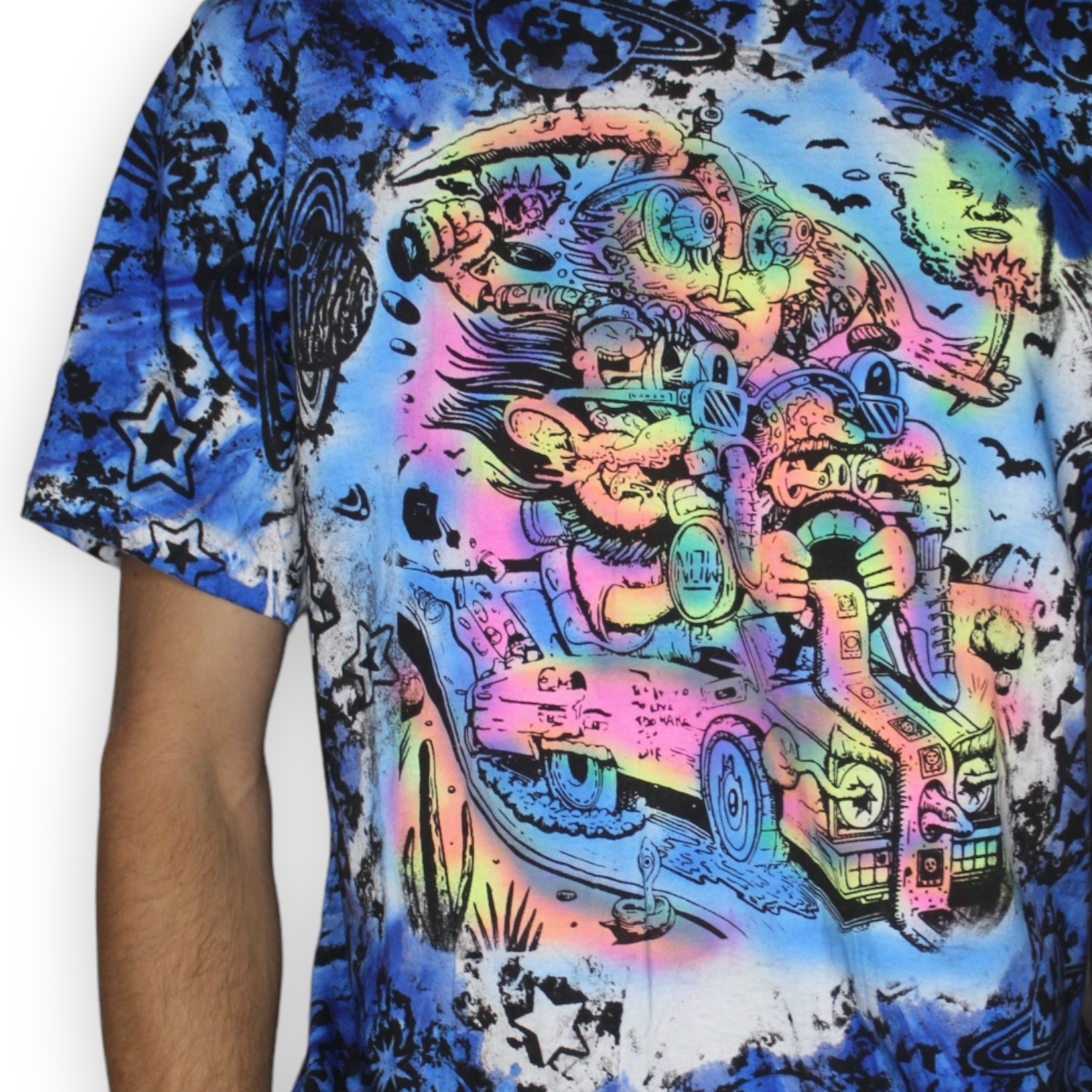 Popeye blue tie dye men's t-shirt