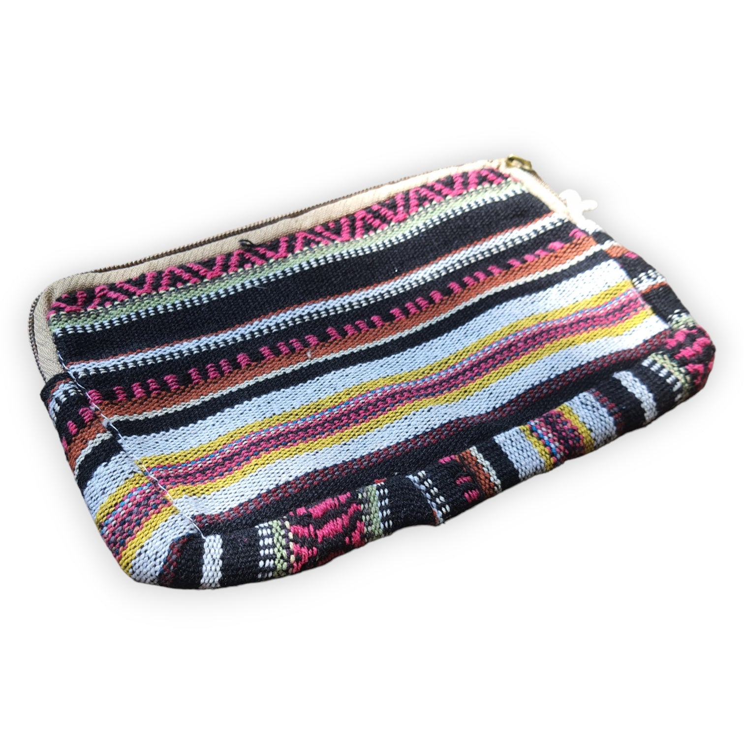 Himalayan Hemp Rectangle Bag with Traditional Patterns and Secure Zipper