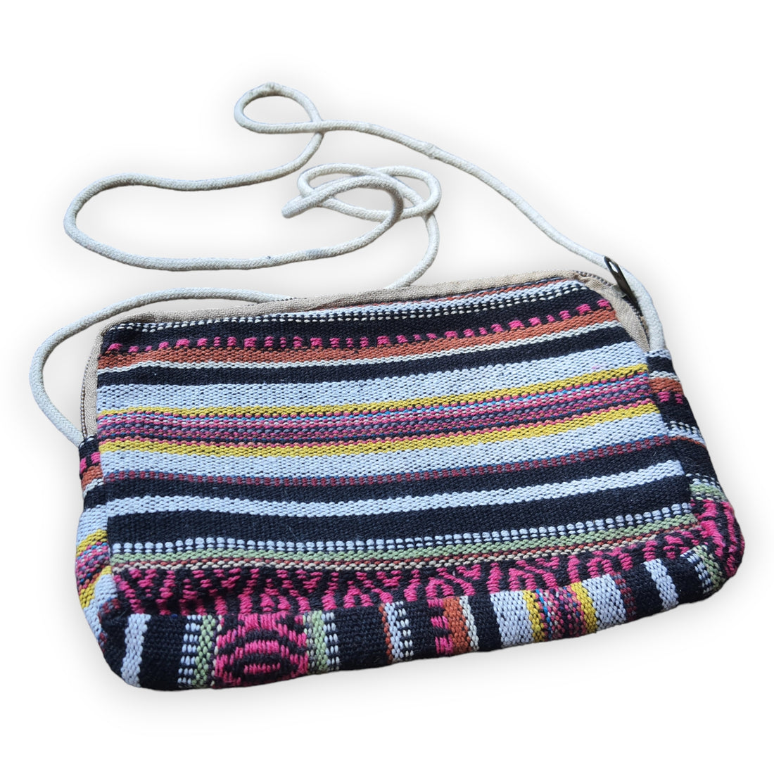 Himalayan Hemp Rectangle Bag Maroon and White