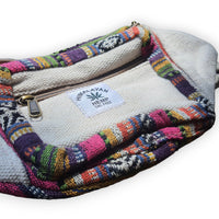 Artisanal Himalayan Hemp Bum Bag with Adjustable Strap and Dual Zippers
