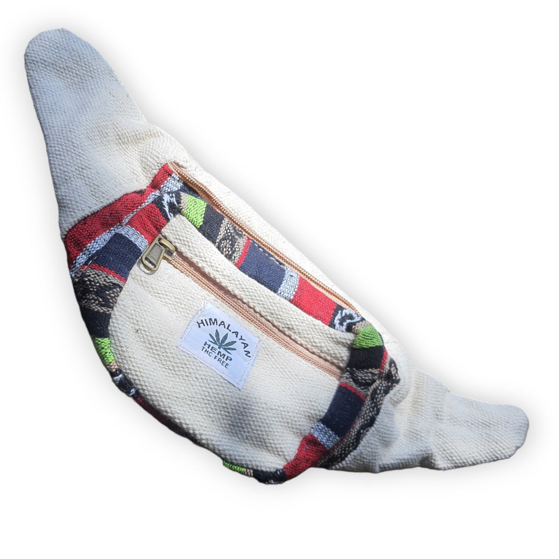 Artisanal Himalayan Hemp Bum Bag with Adjustable Strap and Dual Zippers