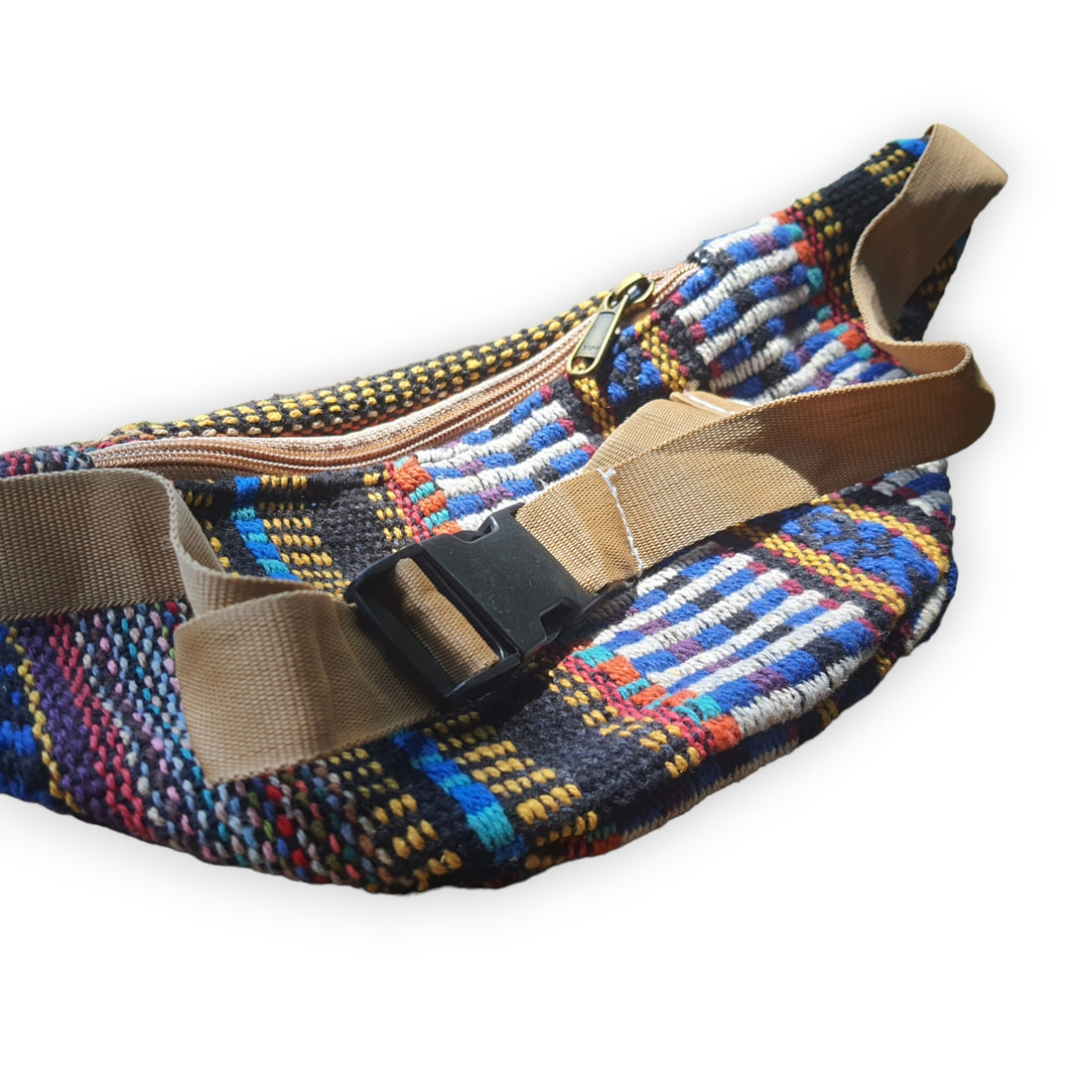 Artisanal Himalayan Hemp Bum Bag with Adjustable Strap and Dual Zippers