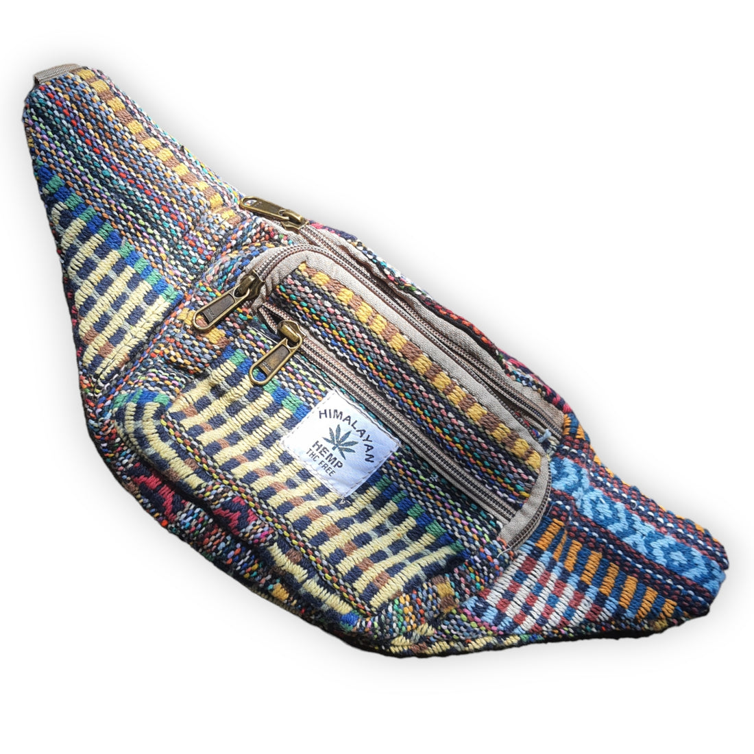 Artisanal Himalayan Hemp Bum Bag with Adjustable Strap and Dual Zippers