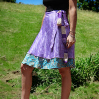 Vibrant Silk Sari Wrap Skirt