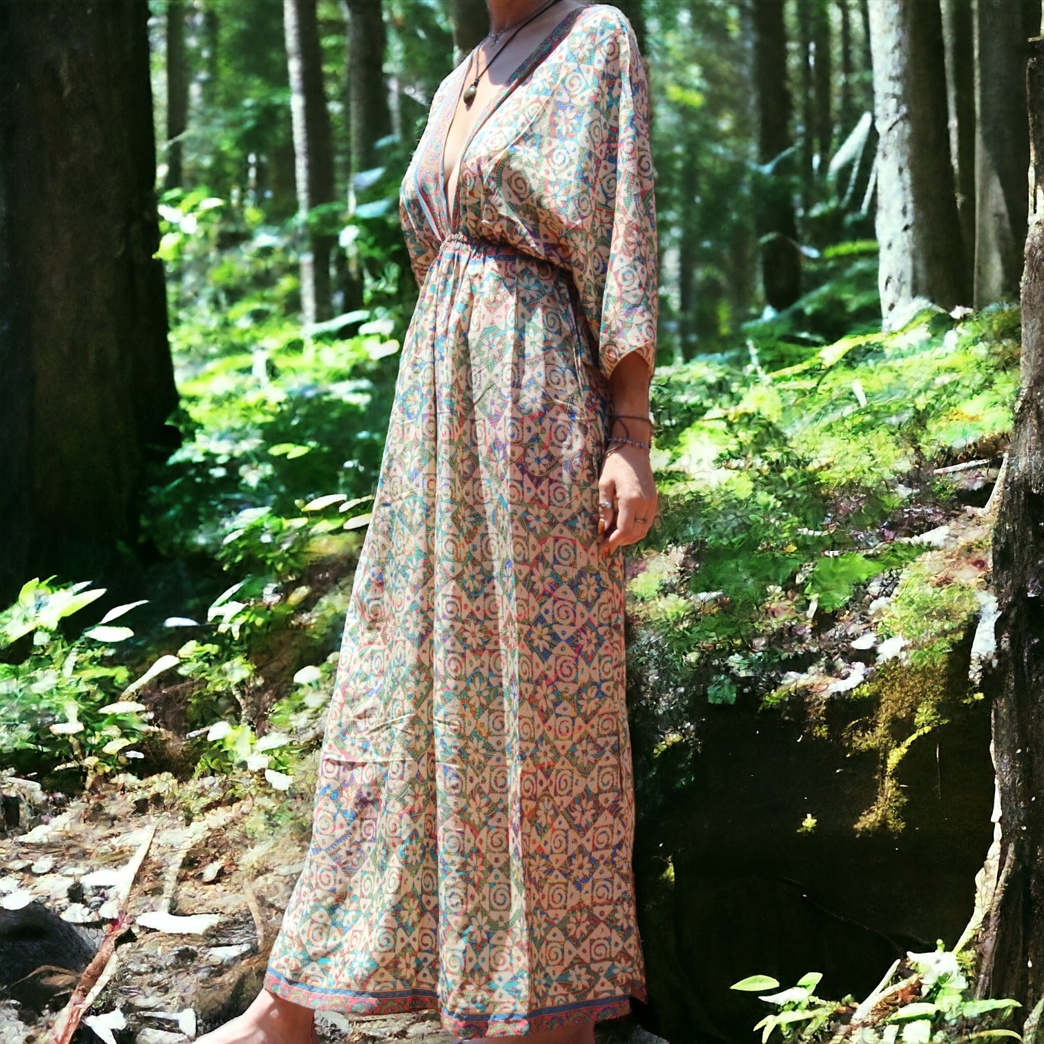 Flowing Silk Boho Dress - Chic Bohemian Fashion for Women in South Africa