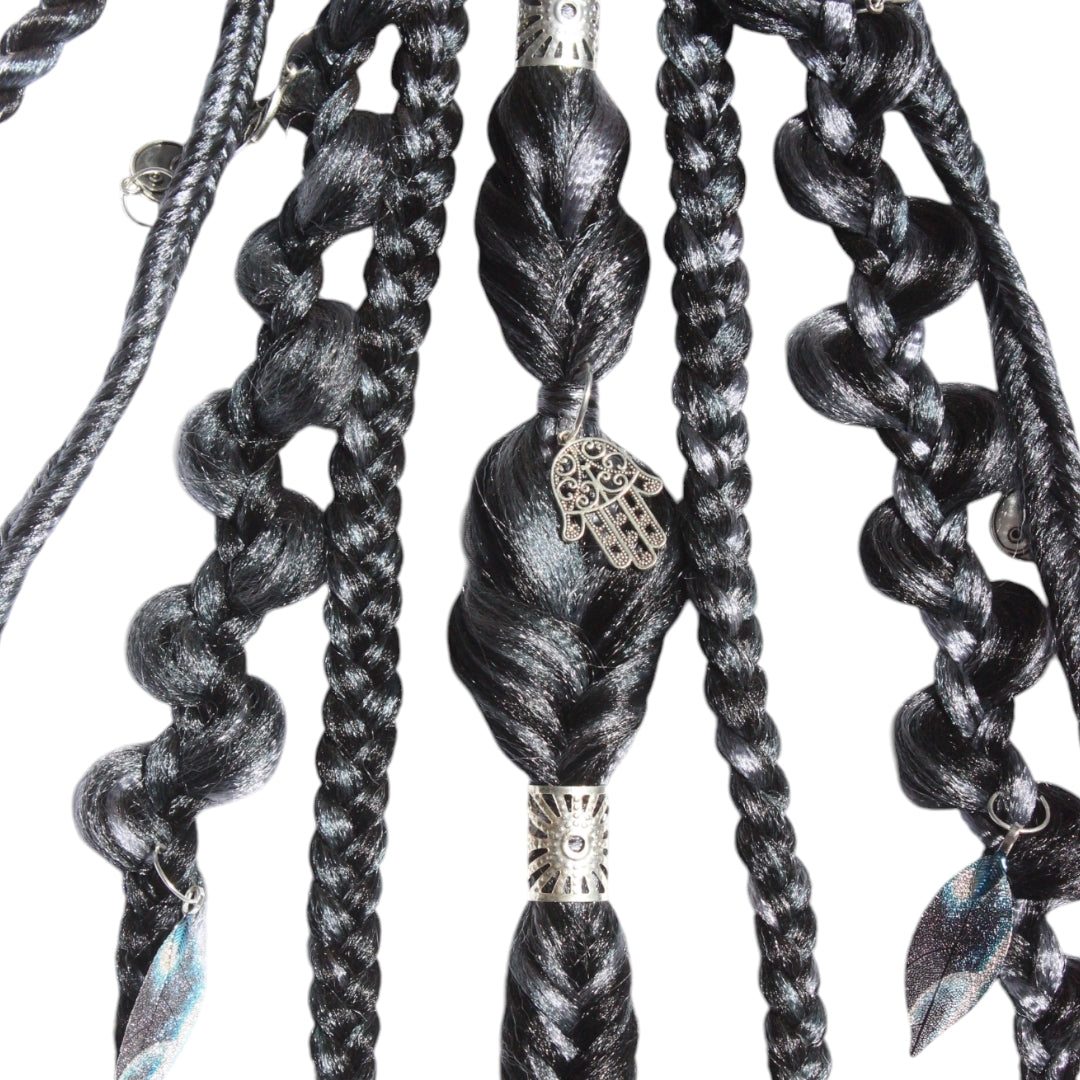 Tie-In Braided Hair Extension Midnight Blue