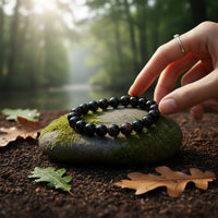 Obsidian Crystal Bracelet 8mm (18cm) | Black Obsidian Protection Crystal Braclet