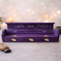 Purple Elephant Ash Catcher Box – Wooden Incense Holder