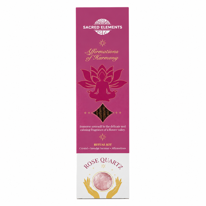 Sacred Elements Rose Quartz Smudge and Incense Kit – Harmony Ritual Set