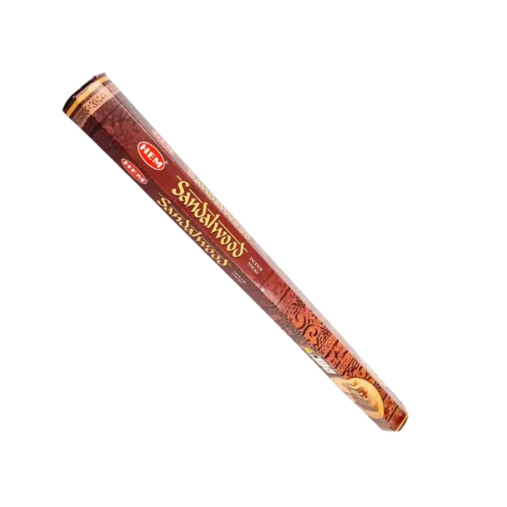 Incense Sandalwood, 120 Sticks in a Six Pack. HEM Brand, Hand Rolled in India Incense Sandalwood, 120 Sticks in a Six Pack. HEM Brand, Hand Rolled in India