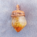 Side View of Citrine Pendant with Electroformed Copper – Ethically Sourced Crystal