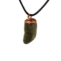 Side View of Genuine Moldavite Pendant – Chakra Healing Crystal