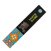 Tribal Soul White Sage incense packaging with geometric design on a white background