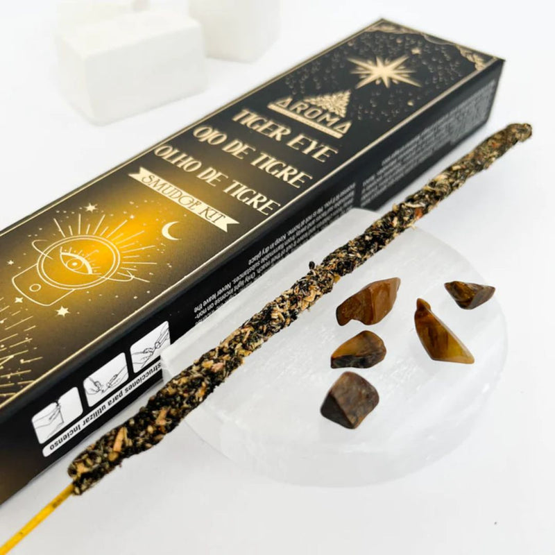 Aroma Crystal Scents - Tigers Eye Incense Sticks with Crystals