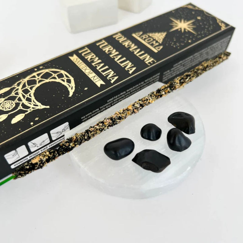 Aroma Crystal Scents - Tourmaline Incense Sticks with Crystals