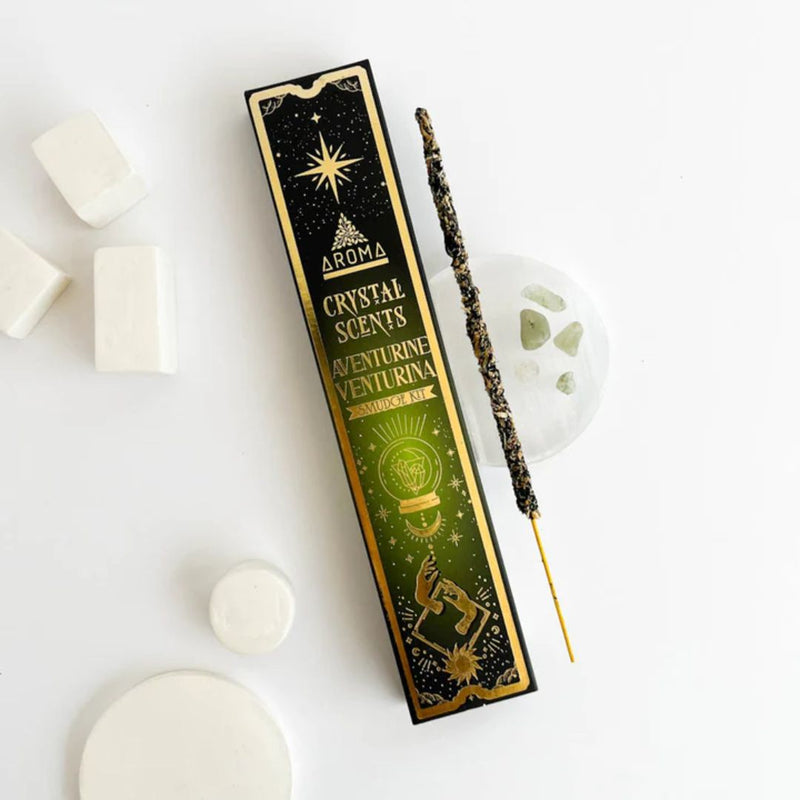 Aroma Crystal Scents - Aventurine Incense Sticks with Crystals