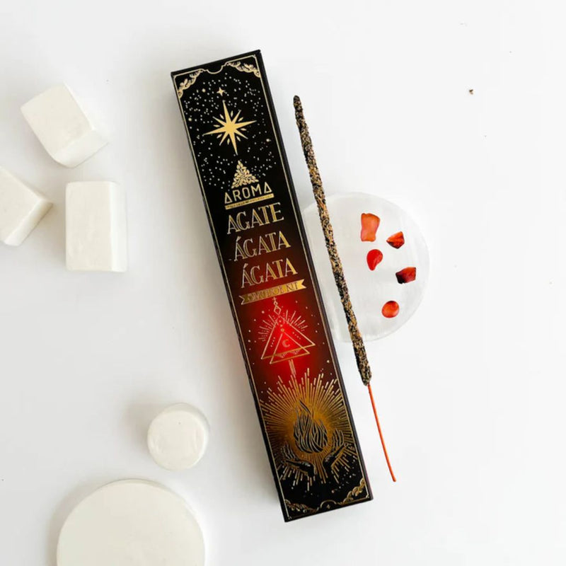 Aroma Crystal Scents - Agate Incense Sticks with Crystals