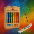 Wooden incense burner with chakra incense