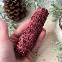 Organic White Sage Smudge Stick with Dragon's Blood - Mini Size for Spiritual Cleansing