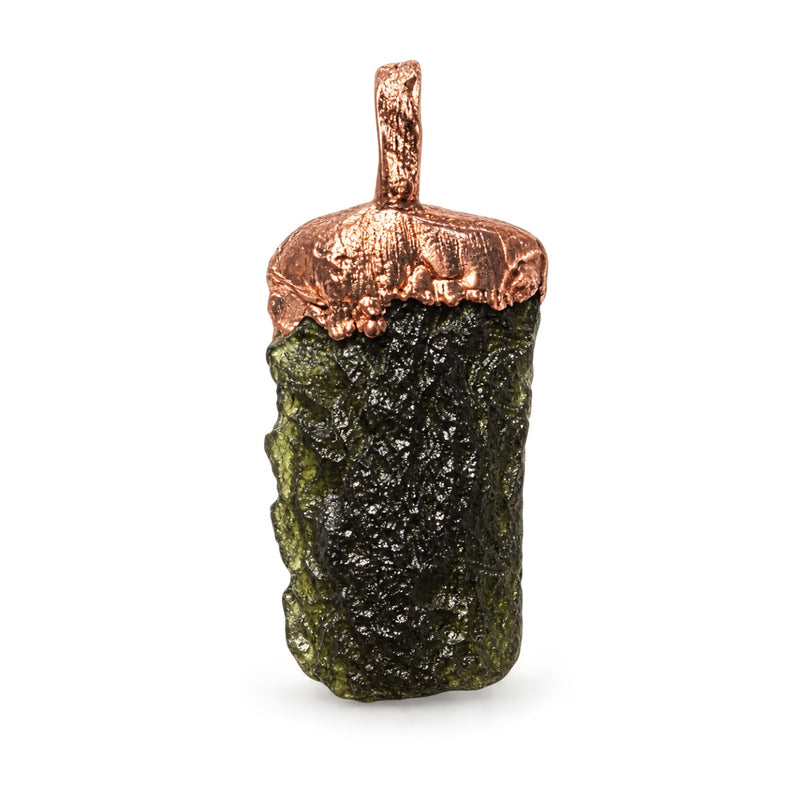 Authentic Moldavite Crystal Pendant 2.65g with Copper Cap – Spiritual Awakening Stone