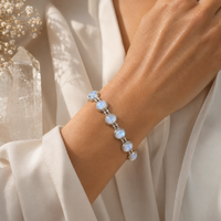 sterling silver rainbow moonstone bracelet