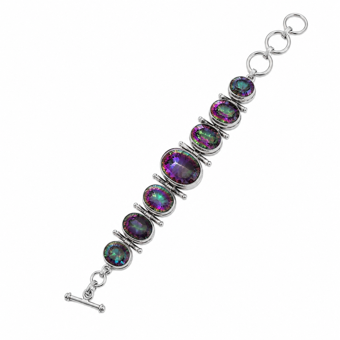 sterling silver mystic topaz bracelet