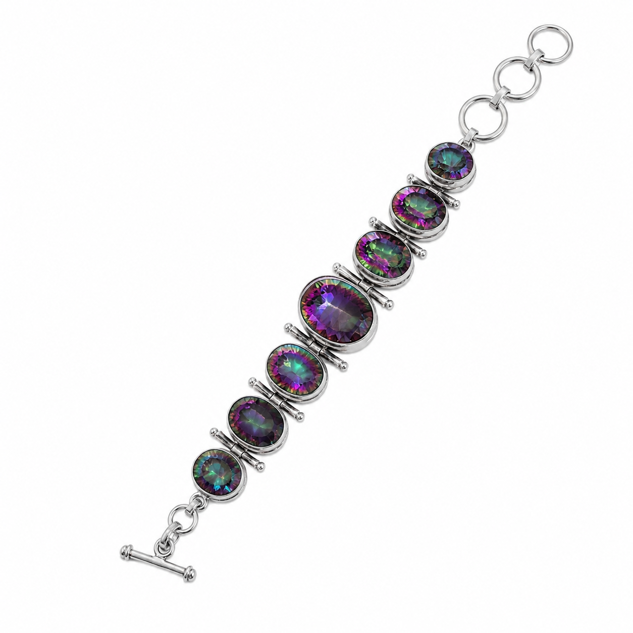 sterling silver mystic topaz bracelet