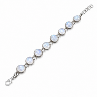 sterling silver rainbow moonstone bracelet