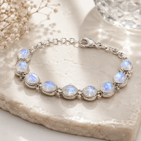 sterling silver rainbow moonstone bracelet