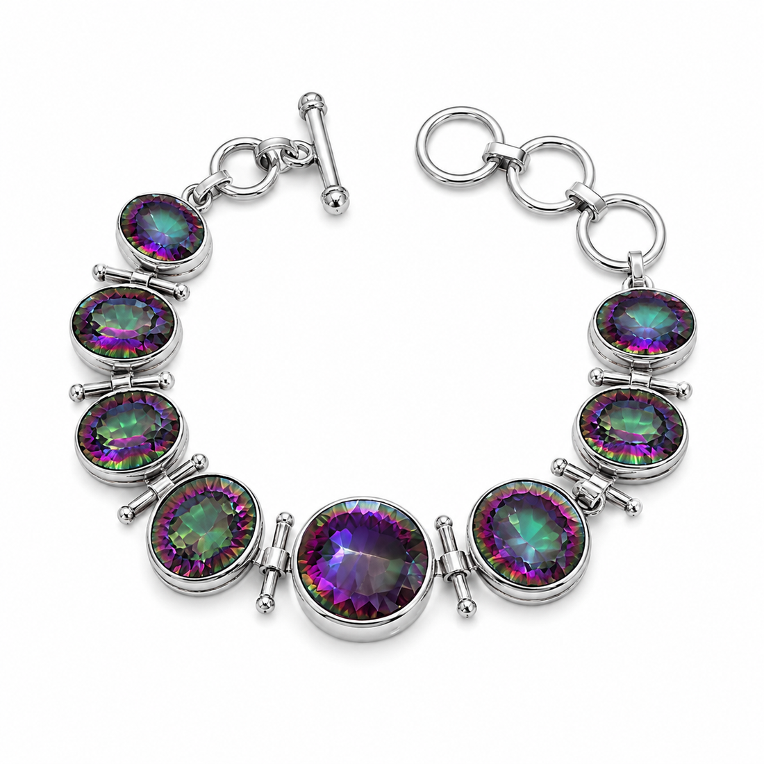 sterling silver mystic topaz bracelet