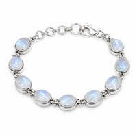 sterling silver rainbow moonstone bracelet
