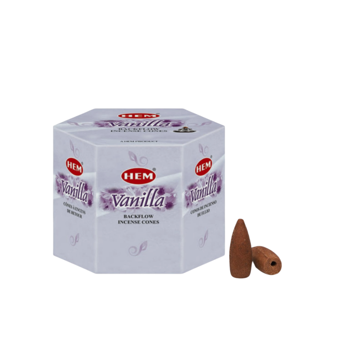 HEM Vanilla Backflow Incense Cones (40 Pack)