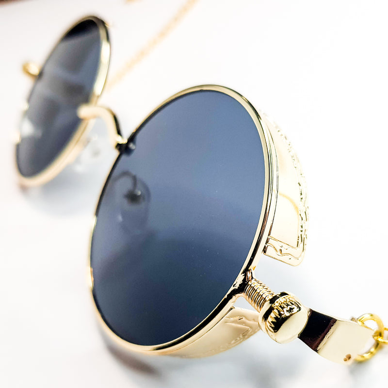 Steam Punk Festival Sunglasses - Gold