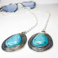 Blue Heart Festival Sunglasses - Silver