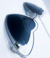 Black Silver Heart Festival Sunglasses