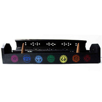 Chakra Incense Holder Black wooden ash box