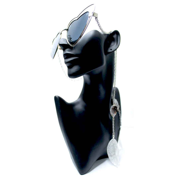 Black Silver Heart Festival Sunglasses
