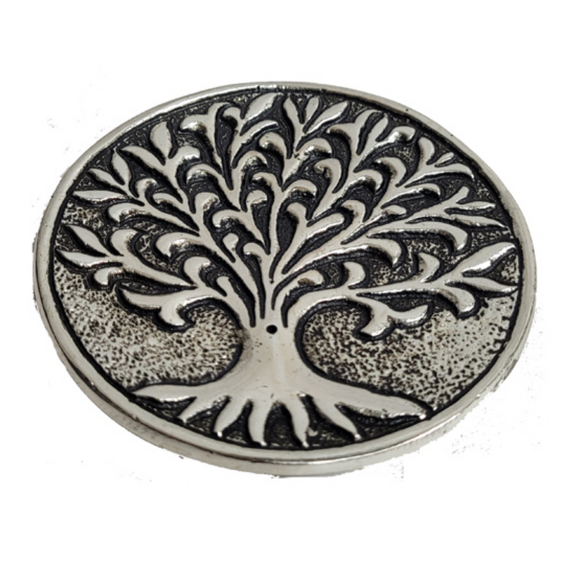 Round Metal Tree of Life Incense Holder