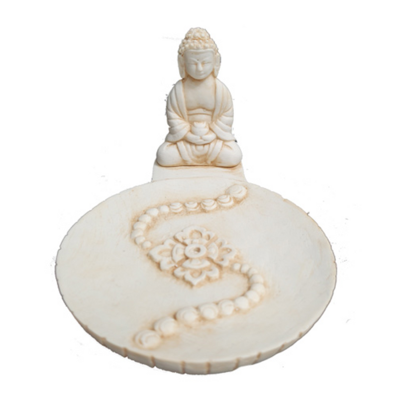 Round Stone Buddha Incense Holder