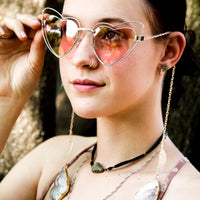 Pink Heart Festival Sunglasses - Gold